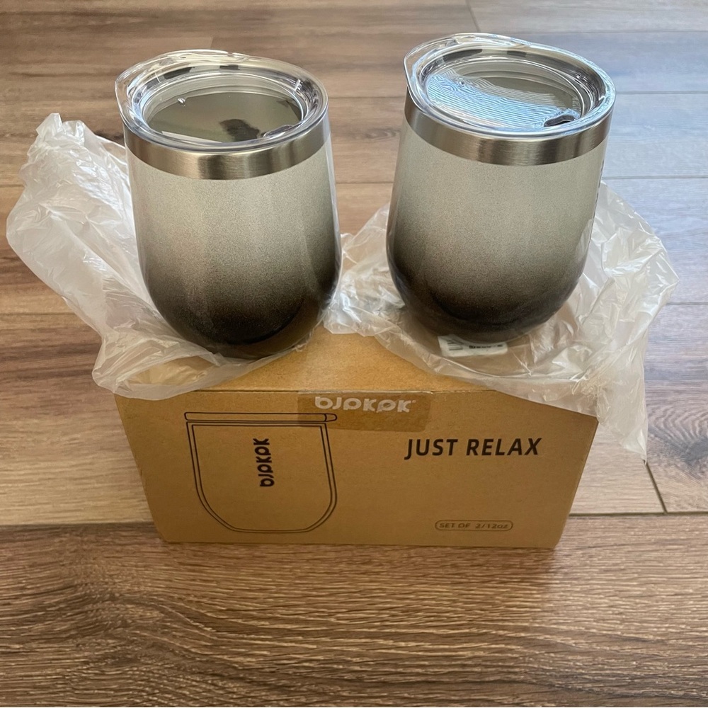 NWT Black and Silver Insulated Tumblers (2 pack)